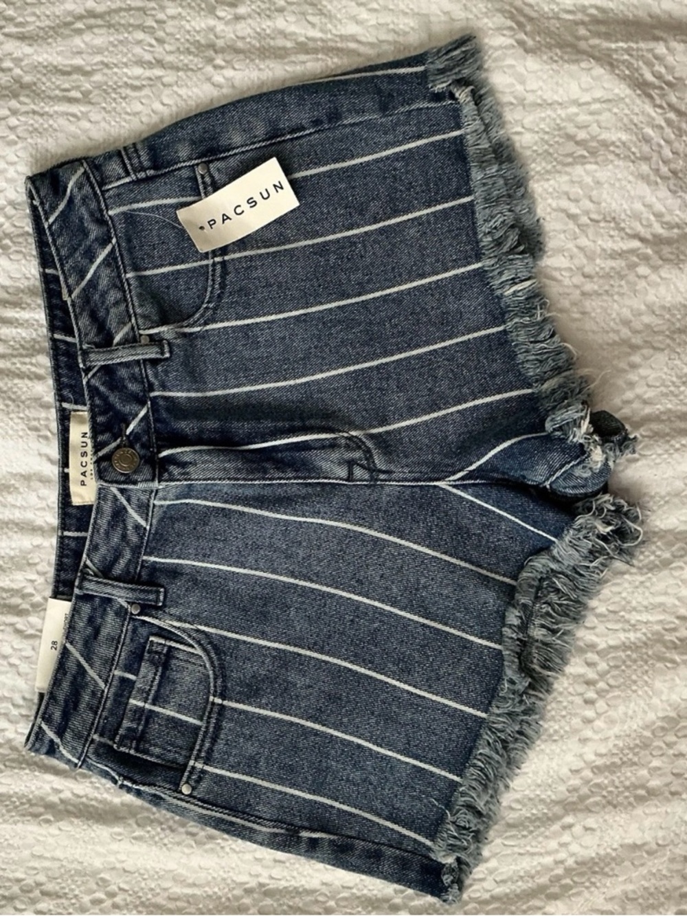 PacSun High Rise Denim Shorts Womens Size 28 NWT Blue Summer Festival Cutoff